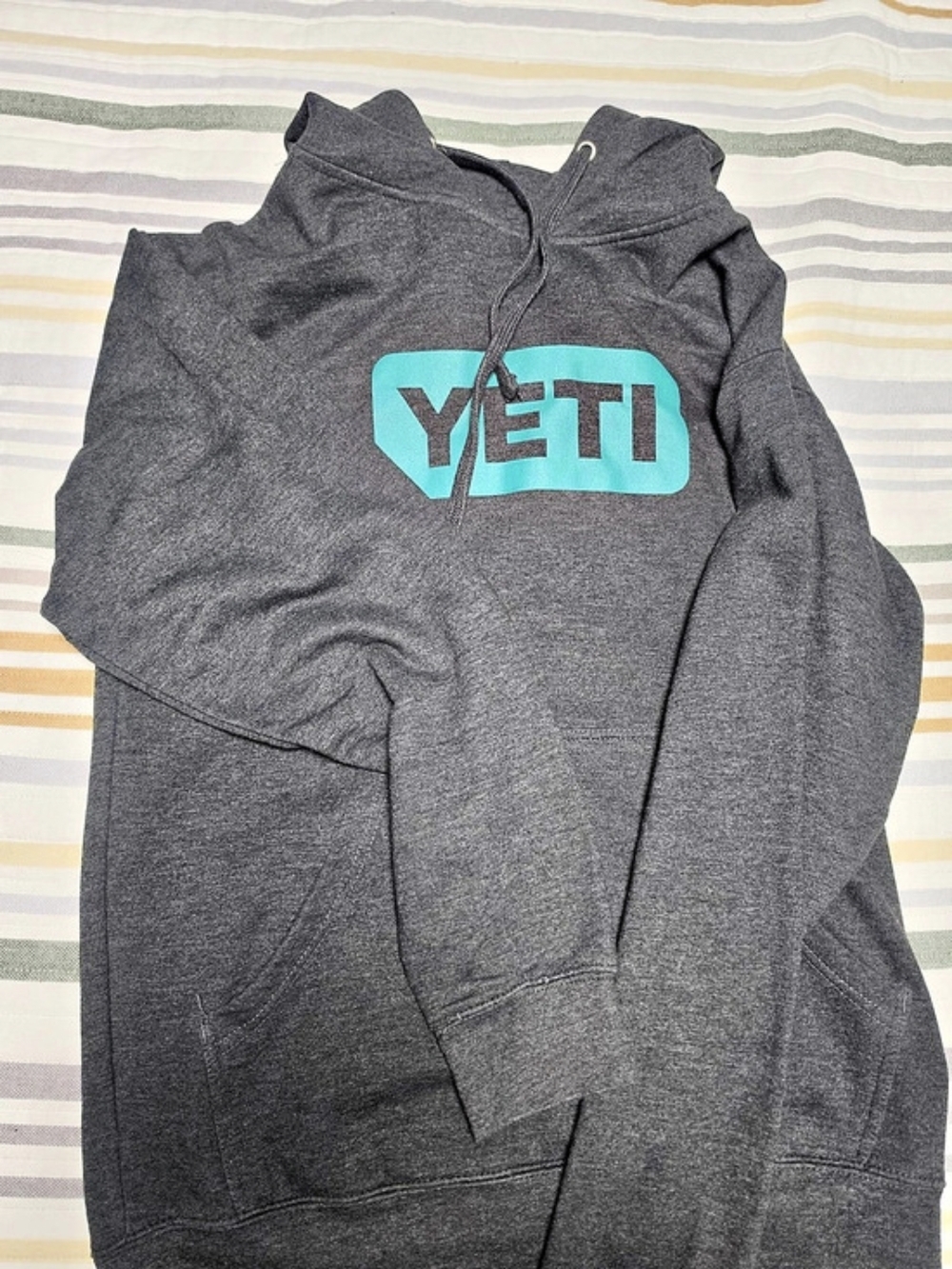 YETI Logo Built for the Wild Fleece Hoodie Gray